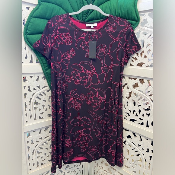 NWT Ari south / Andy south pakeke likolani print pocket dress. Black/ pink. S - Picture 1 of 7
